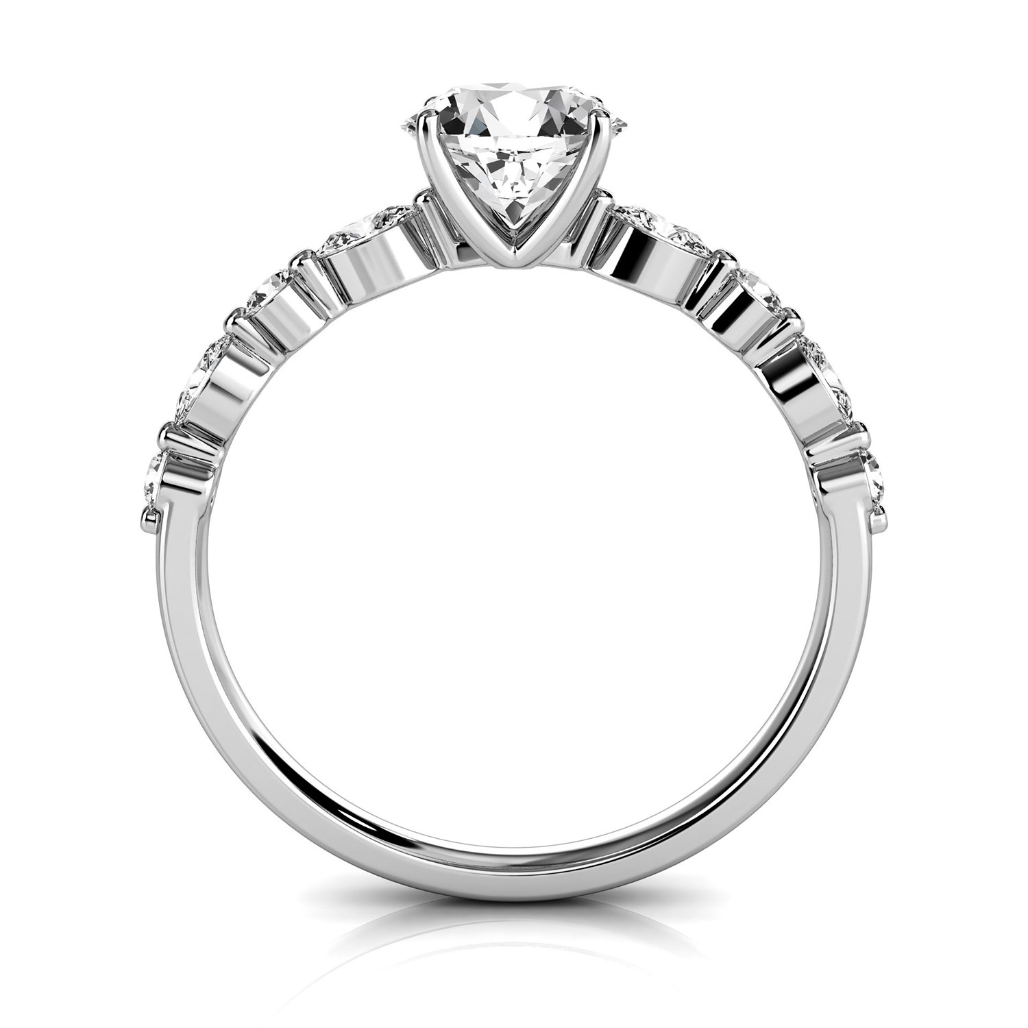 14K White Gold Jocelyn Delicate Marquise & Round Lab Grown Diamond Ring (1/3 ct. tw)